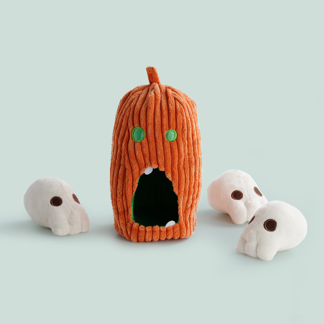 Nocciola 4 PCS Halloween Dog Toys, Pumpkin & Skulls Dog Spooky Toys