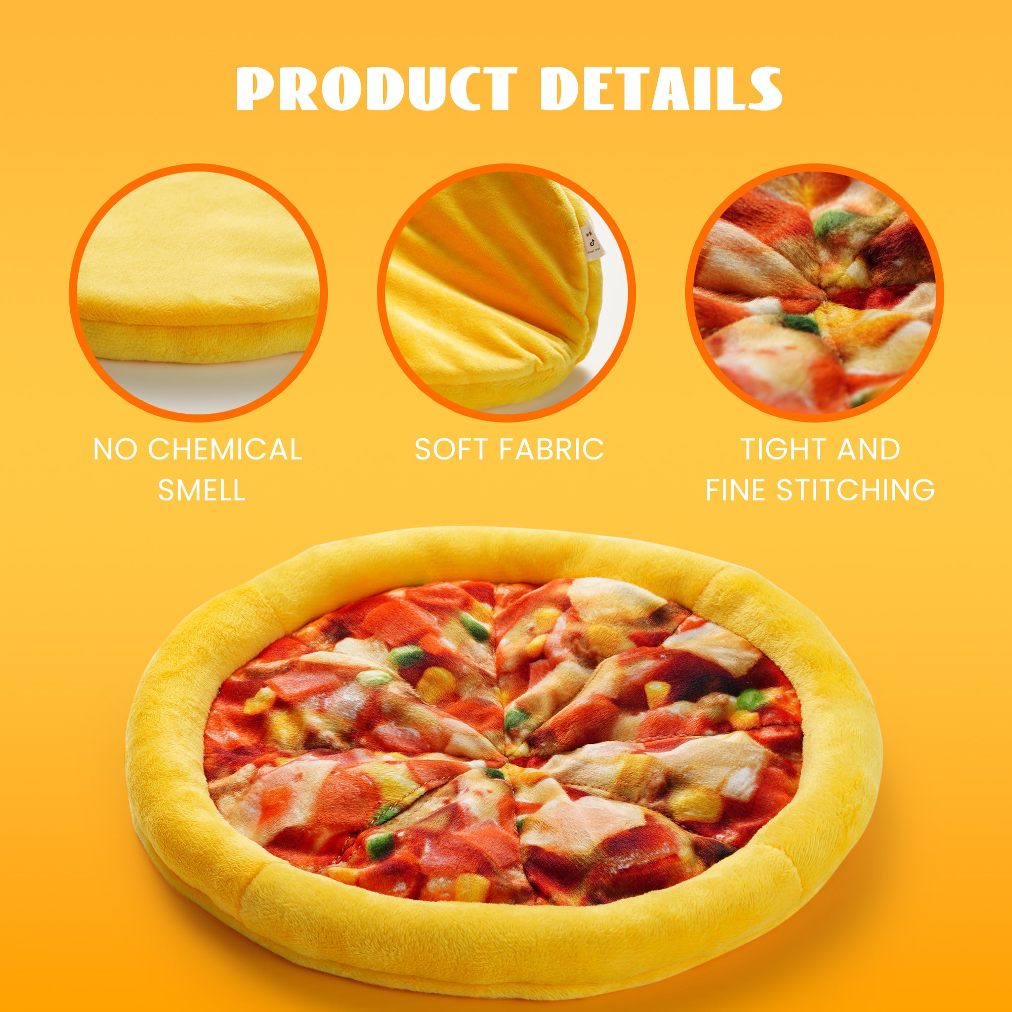 Dogs Pizza Hide Treat Food Puzzle Toy With Squeaker Felt Fabric Interactive  Chew Toys Encourages Natural