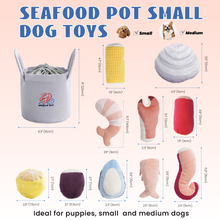 Load image into Gallery viewer, Nocciola 10 PCS Seafood Boil Small Dog Toys for Boredom, Puppy Crinkle Dog Squeaky Toys to Keep Them Busy
