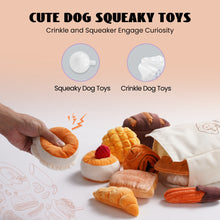 Load image into Gallery viewer, Nocciola 10 Pack Bread Dog Toys with a Bread Bag,Crinkle Squeaky Dog Toys
