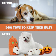 Load image into Gallery viewer, Nocciola 4 PCS Halloween Dog Toys, Pumpkin &amp; Skulls Dog Spooky Toys
