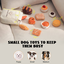 Load image into Gallery viewer, Nocciola 10 Pack Bread Dog Toys with a Bread Bag,Crinkle Squeaky Dog Toys
